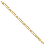 10k Solid Triple Link Charm Bracelet