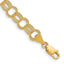 10k Solid Triple Link Charm Bracelet