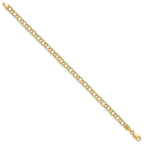 10k 5mm Hollow Double Link 8 inch Charm Bracelet