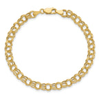 10k Hollow Double Link Charm Bracelet