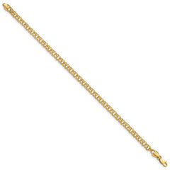 10k 8in 3.75mm Solid Double Link Charm Bracelet