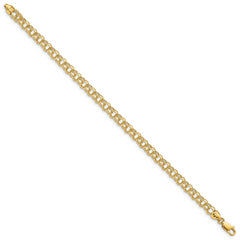 10k 8in 4.75mm Solid Double Link Charm Bracelet