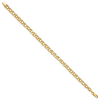 10K 4.5mm Hollow Diamond-cut Double Link 8 inch Charm Bracelet - view 2