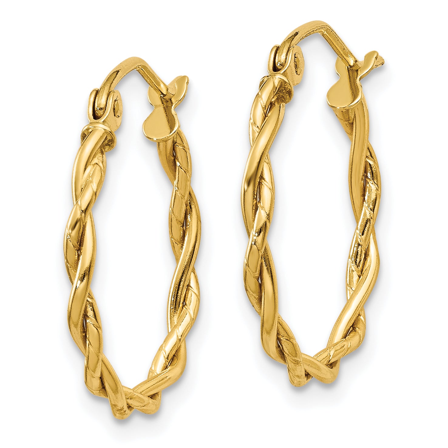 10k Polished 2.25mm Twisted Hoop Earrings Secondary image