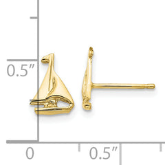 10k Sail Boat Earrings