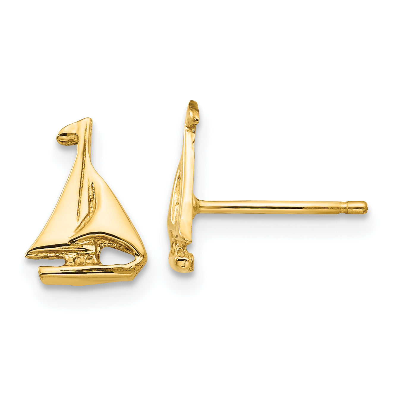 10k Sail Boat Earrings Main image