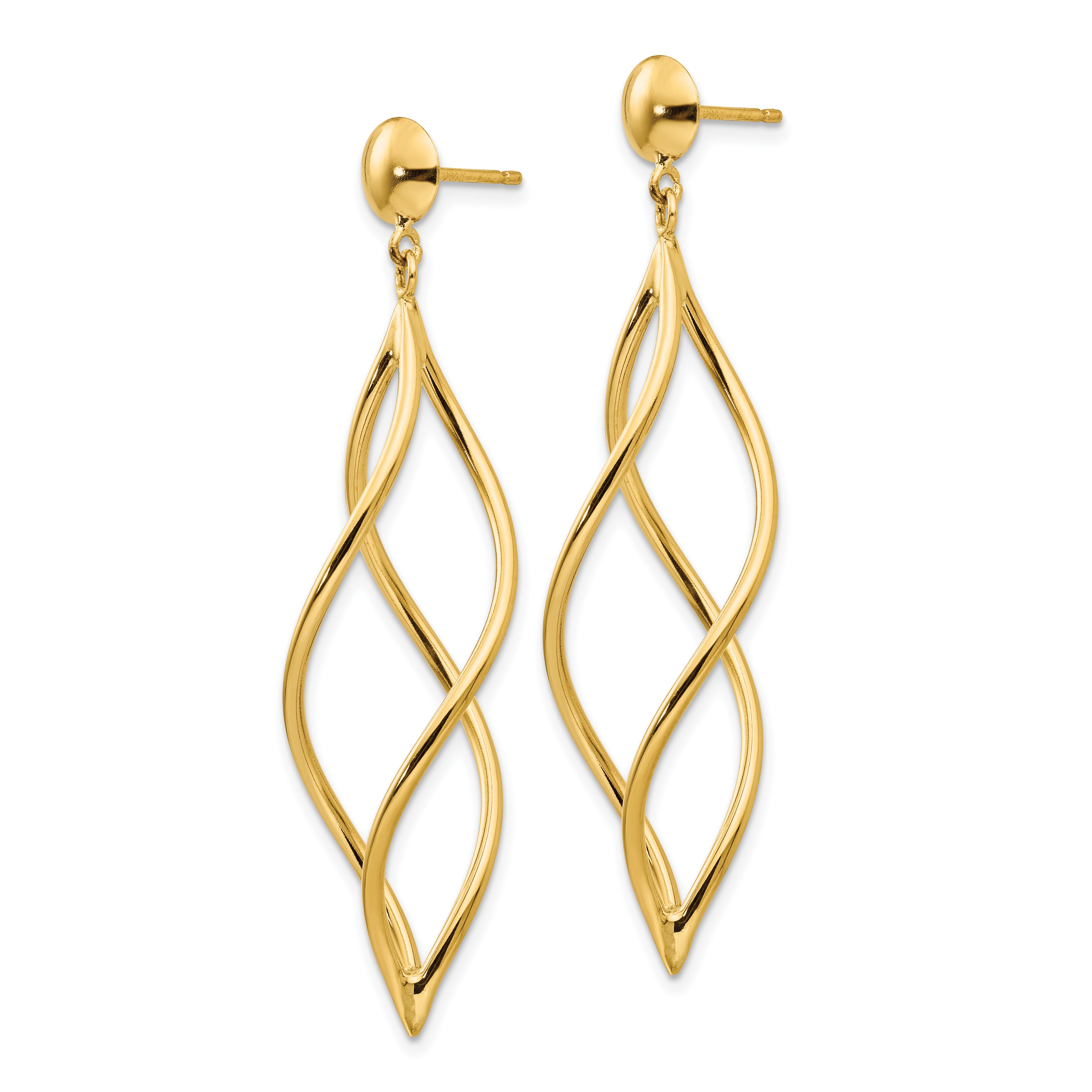 10k Curved Tube Dangle Earrings Secondary image