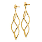 10k Curved Tube Dangle Earrings