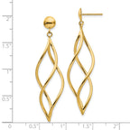 10k Curved Tube Dangle Earrings