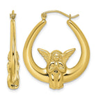 Angel Hoop Earrings in 10K Yellow Gold, 19mm - Sophia Jewelers