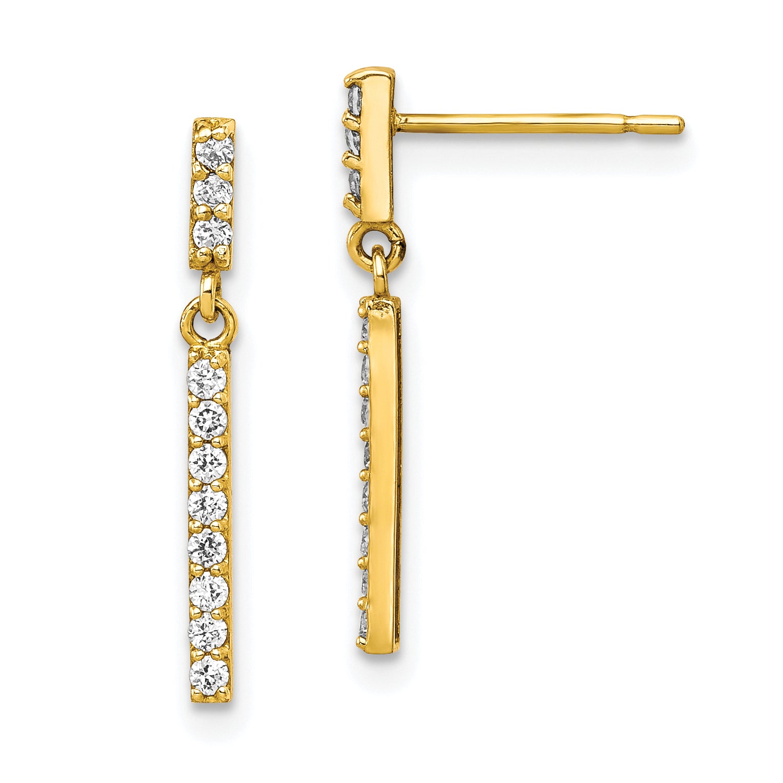10K CZ Dangle Earrings Main image