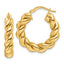 10ky Polished 5.3mm Hollow Twisted Round Hoop Earrings
