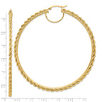 10k Polished and D/C Rope 2.95mm Hoop Earrings