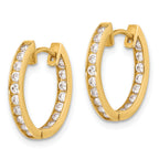 10K Polished 2.2mm CZ Hinged In/Out Hoop Earrings