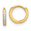 10K Polished 1.5mm CZ Hinged Hoop Earrings