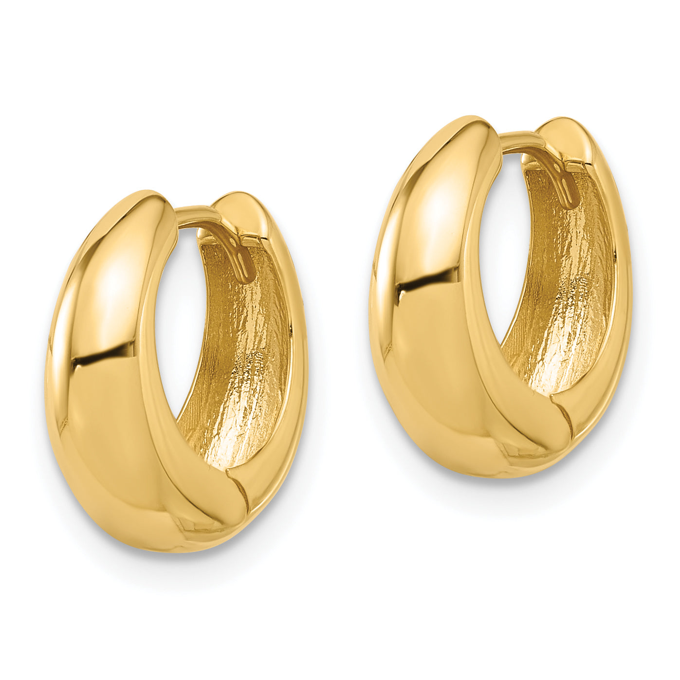 10K Polished Hinged Huggie Hoop Earrings Secondary image