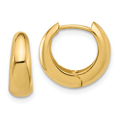 10K Polished Hinged Huggie Hoop Earrings