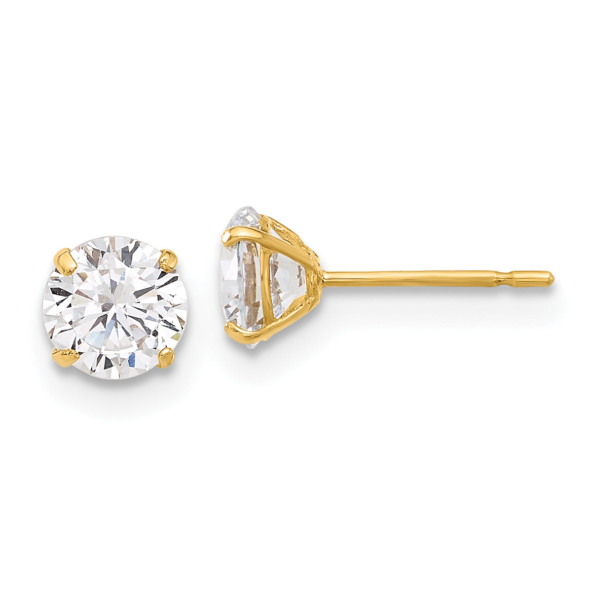 10K Polished 5mm CZ Stud Post Earrings Main image