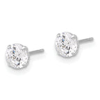 10K White Polished 5mm CZ Stud Post Earrings