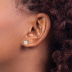 10K Polished 6mm CZ Stud Post Earrings