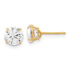 10K Polished 6mm CZ Stud Post Earrings