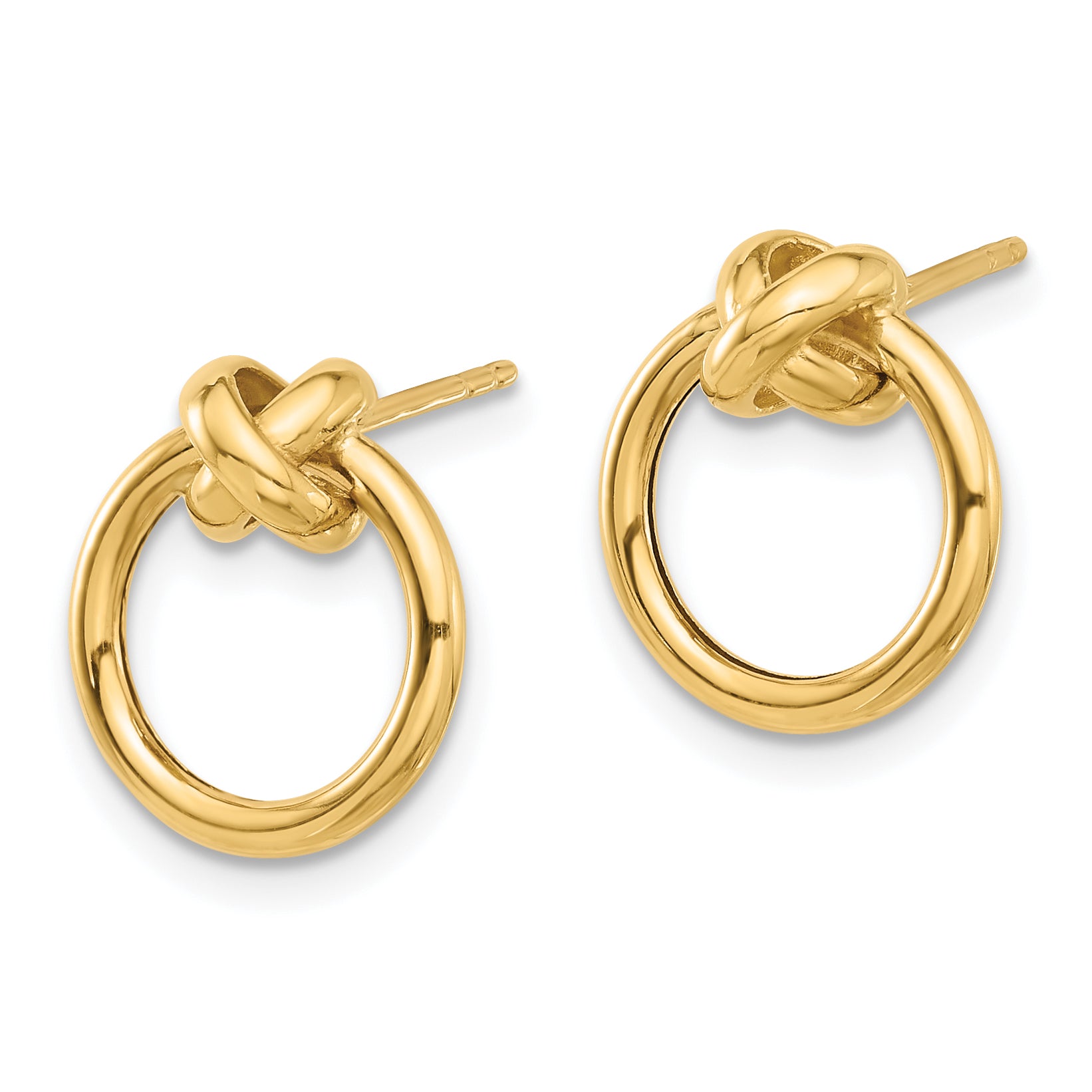 10K Polished Circle Post Earrings