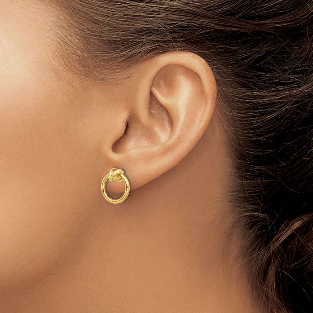 10K Polished Circle Post Earrings