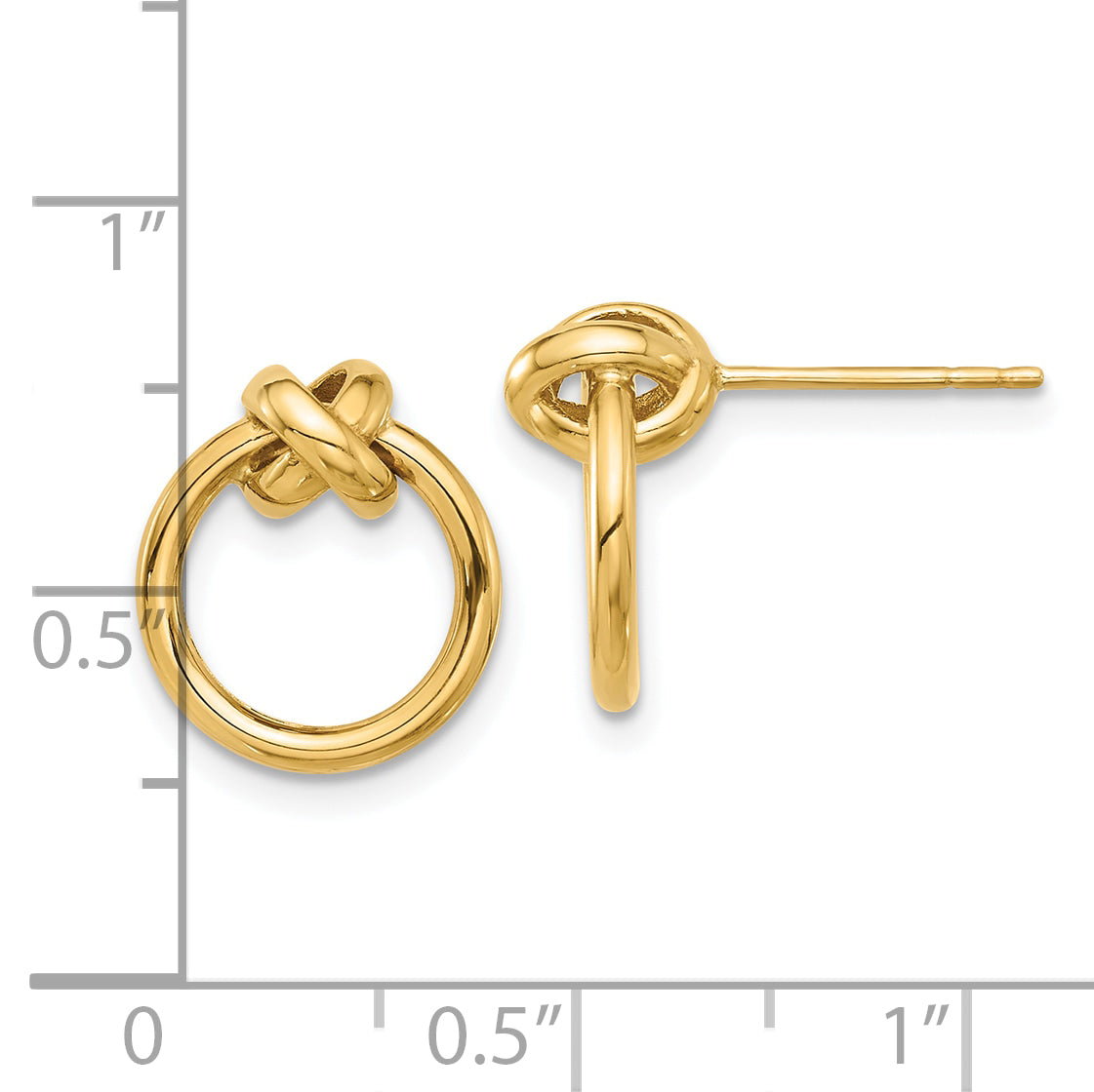 10K Polished Circle Post Earrings