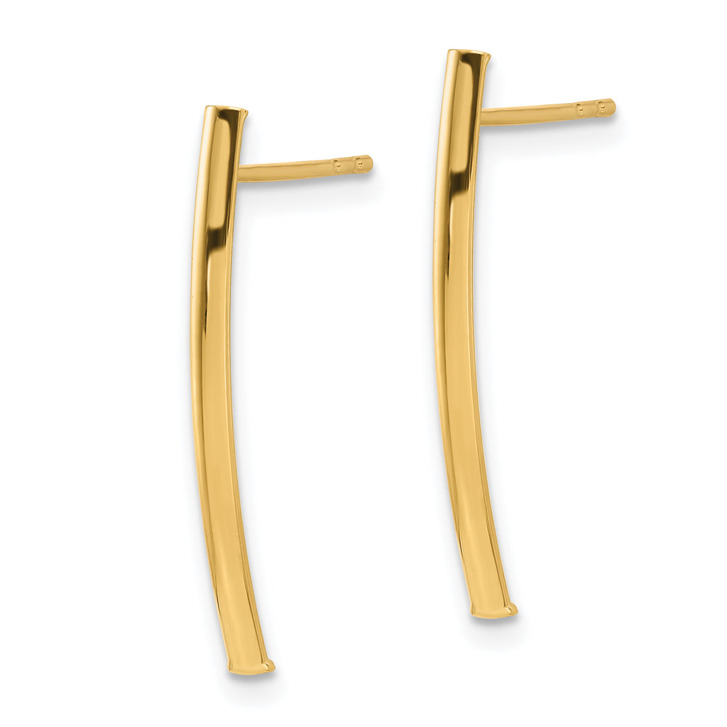 10K Polished Bar Post Earrings