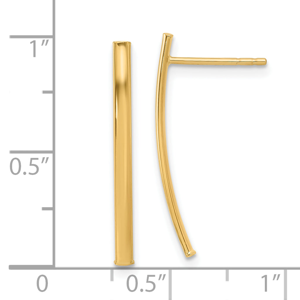 10K Polished Bar Post Earrings