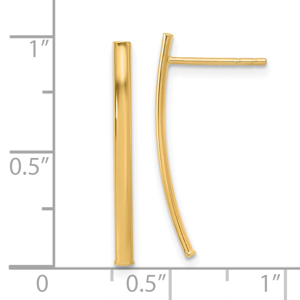 10K Polished Bar Post Earrings