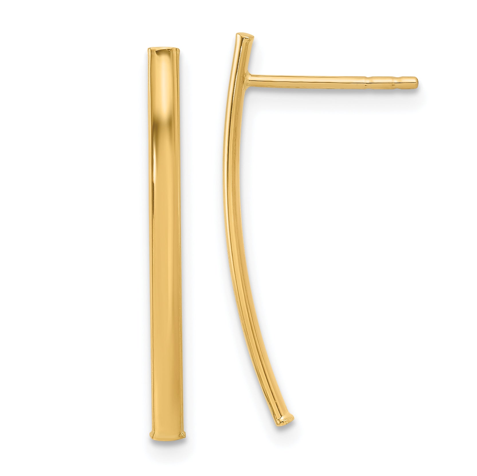 10K Polished Bar Post Earrings Main image