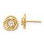 10K Polished Love Knot CZ Post Earrings