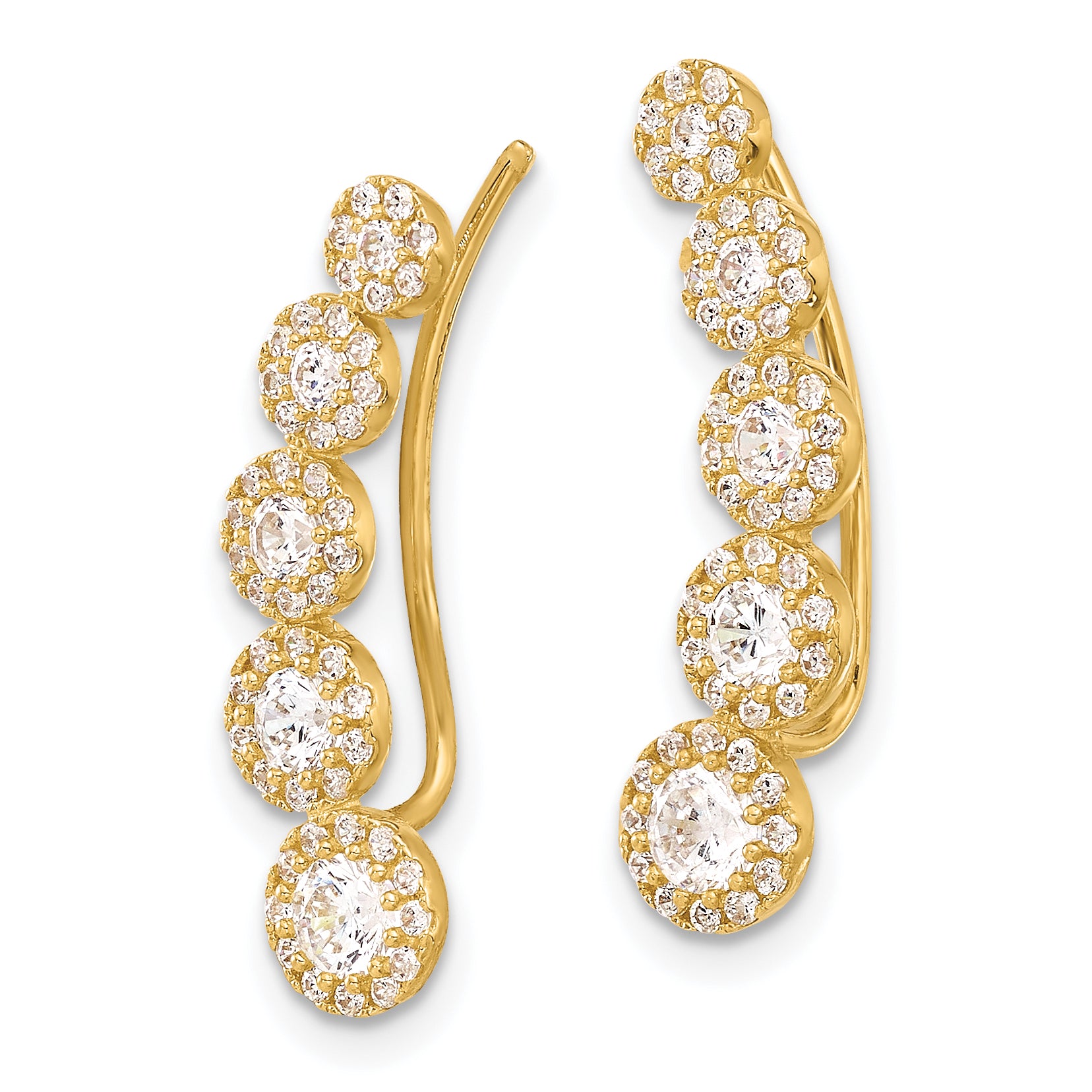 10K Polished CZ Ear Climbers Secondary image