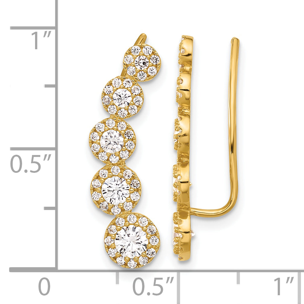 10K Polished CZ Ear Climbers