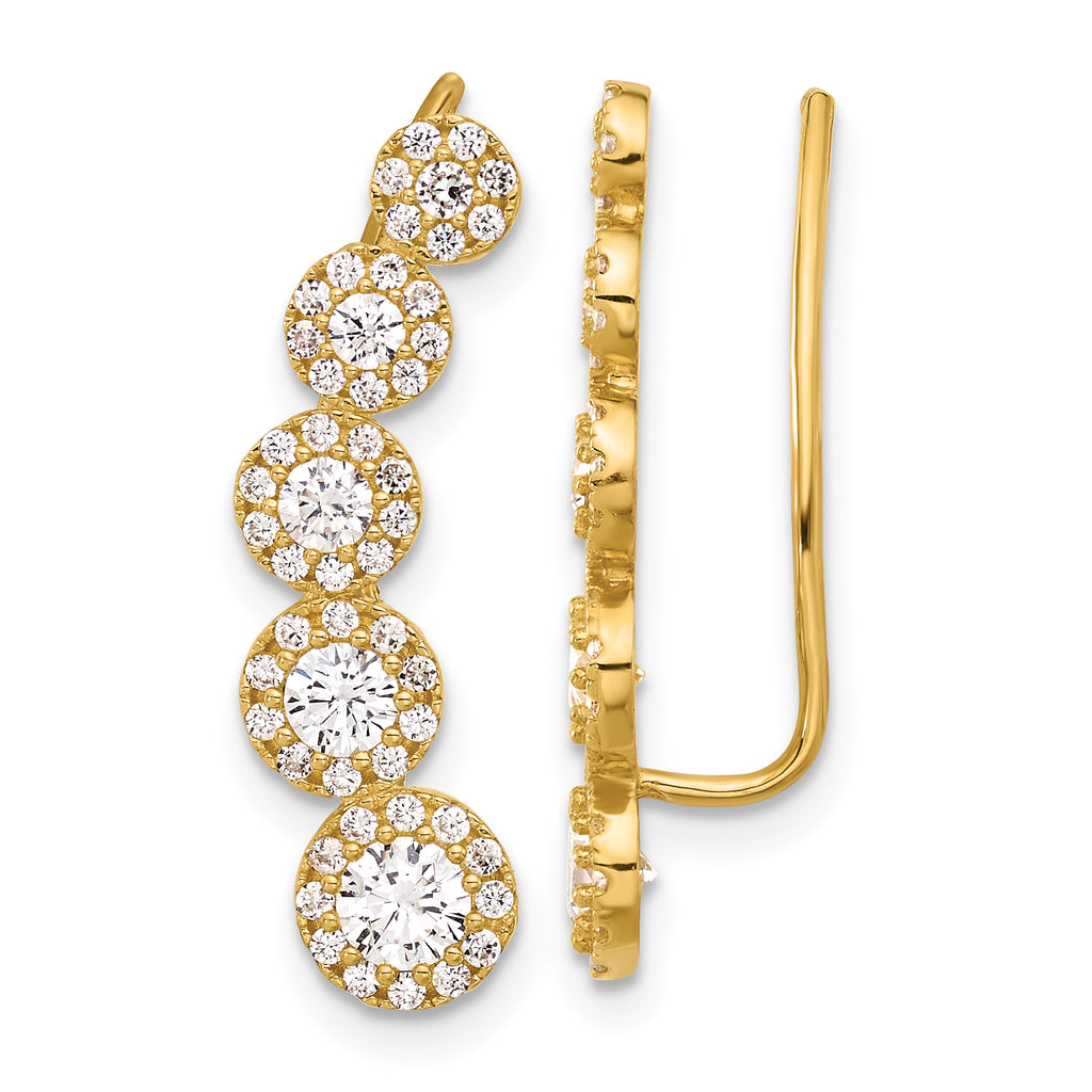 10K Polished CZ Ear Climbers