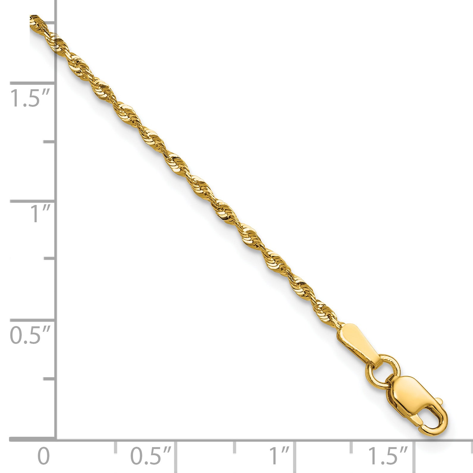 10k 1.5mm Extra-Light D/C Rope Chain Anklet