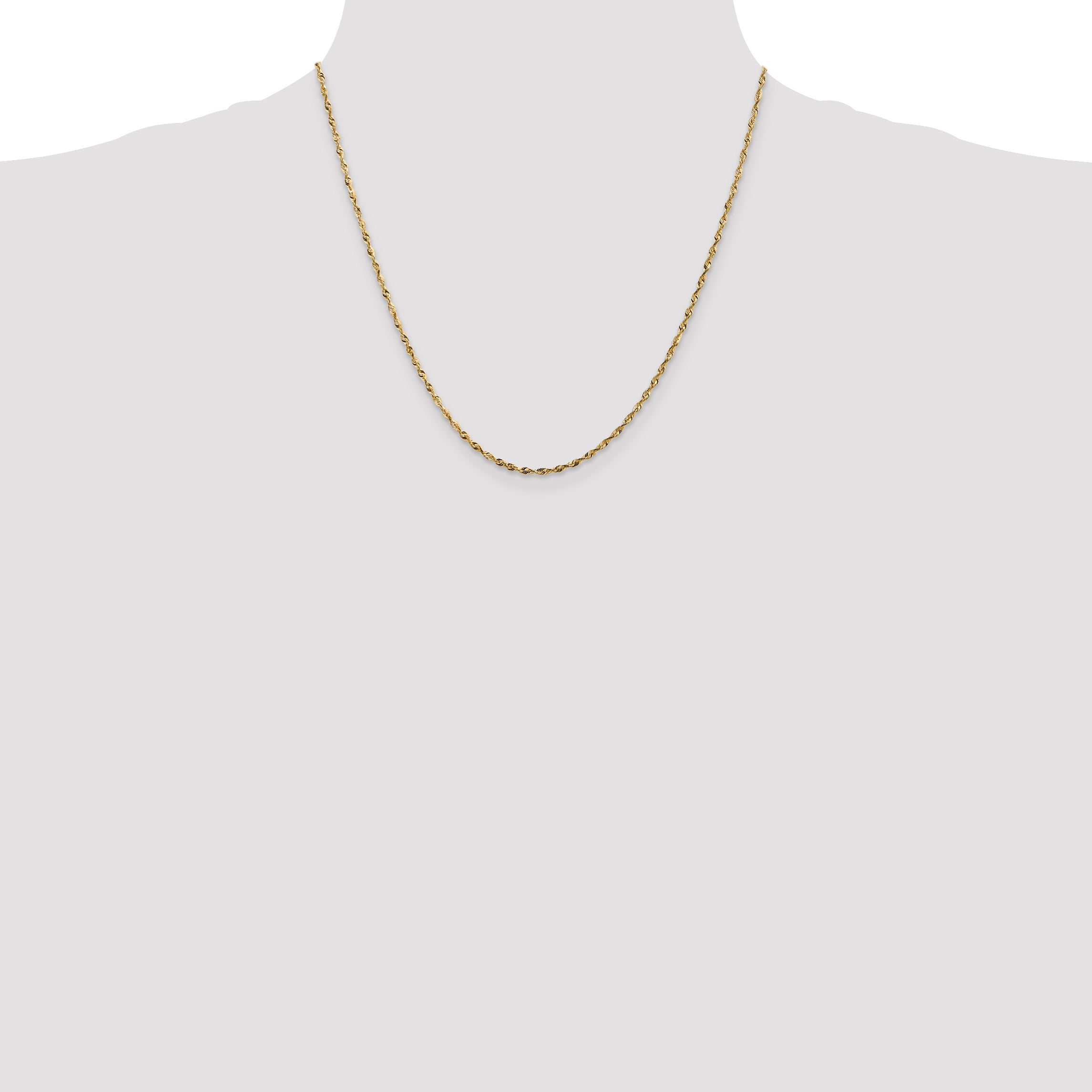 10k 1.8mm Extra-Light Diamond Cut Rope Chain