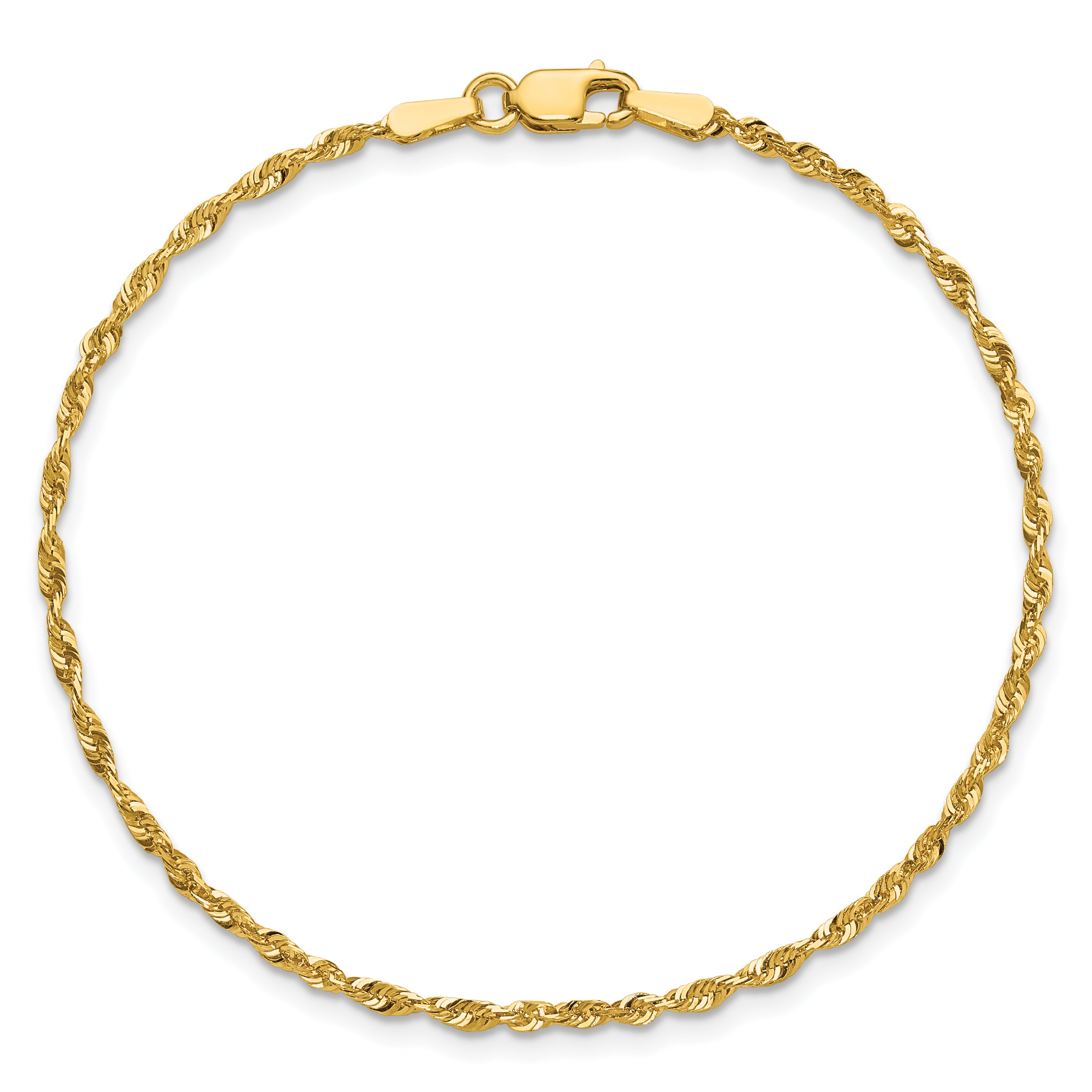 10k 1.8mm Extra-Light D/C Rope Chain Anklet