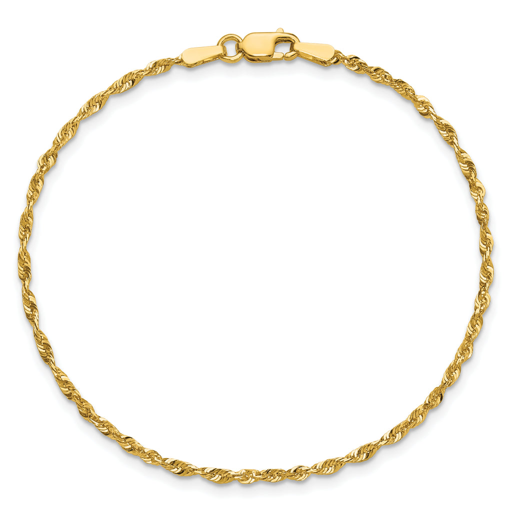 10k 1.8mm Extra-Light D/C Rope Chain Anklet