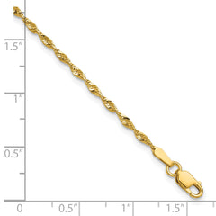 10k 1.8mm Extra-Light D/C Rope Chain Anklet