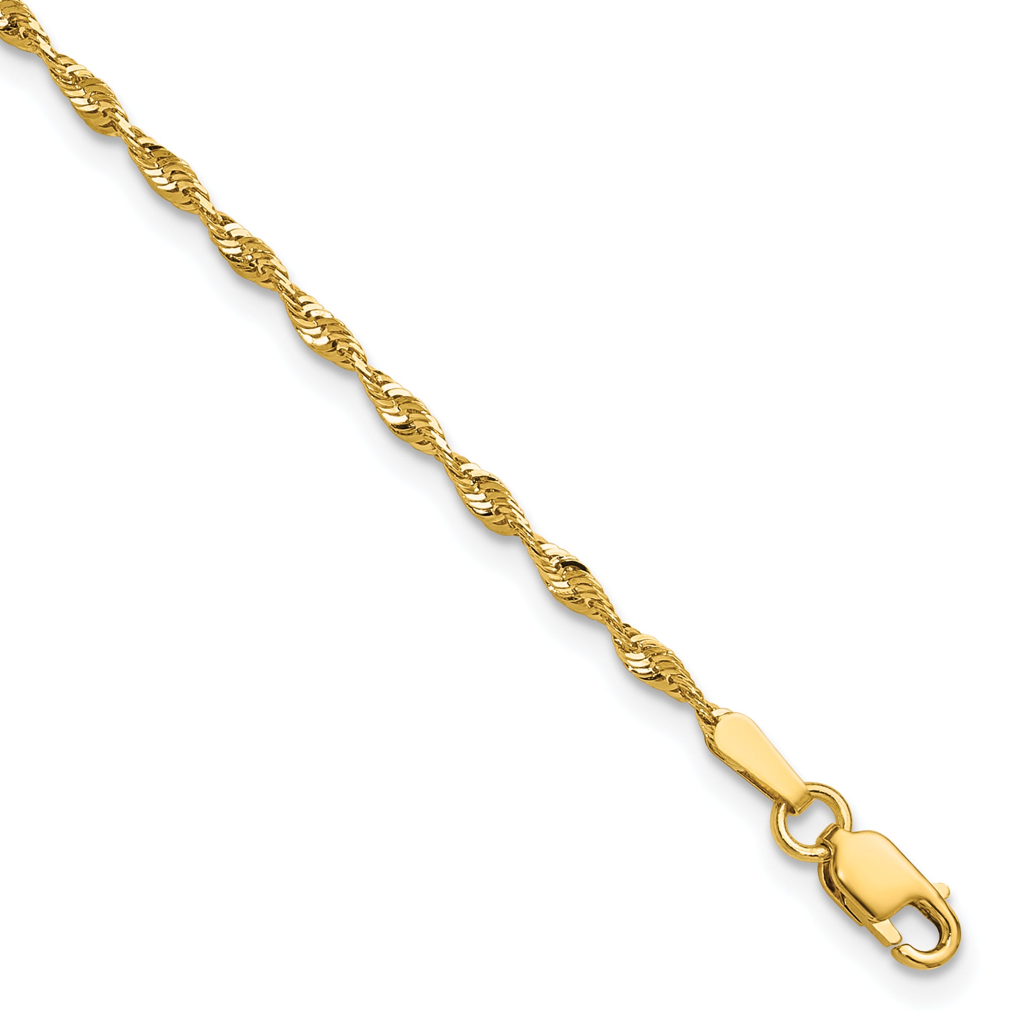 10k 1.8mm Extra-Light D/C Rope Chain Anklet