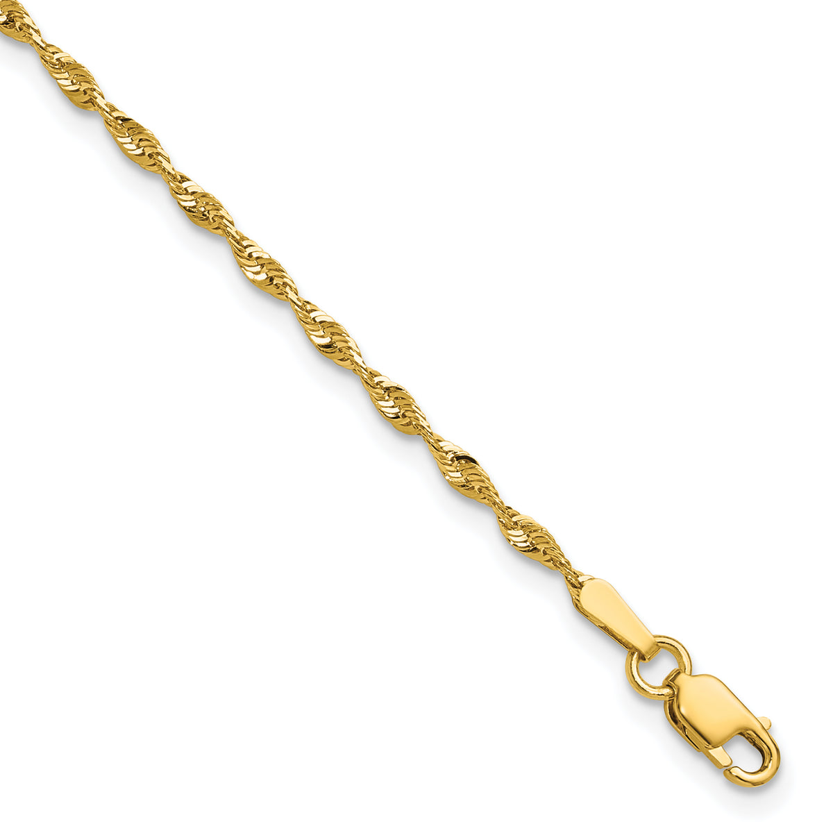 10k 1.8mm Extra-Light D/C Rope Chain Anklet