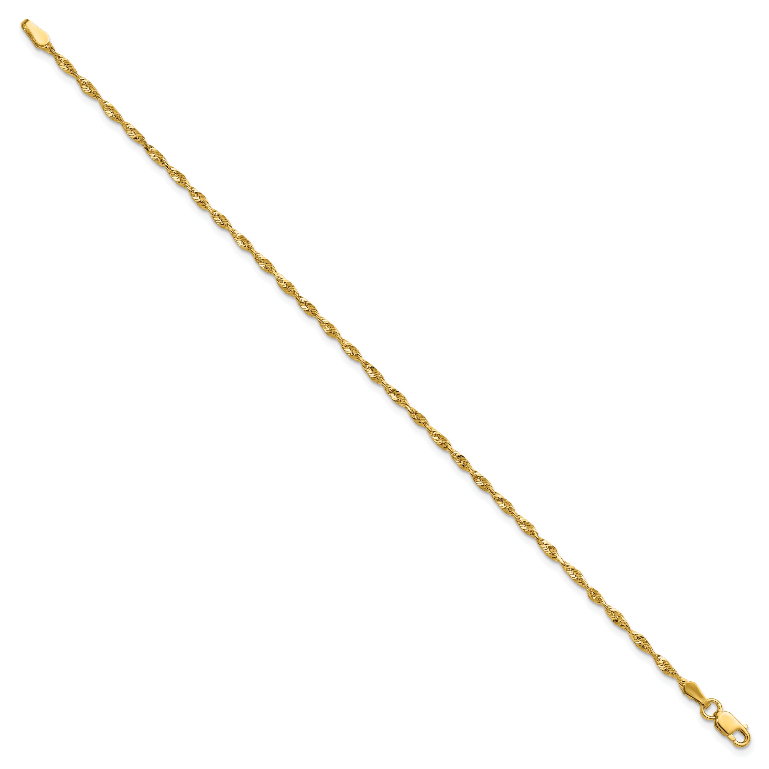 10k 2.0mm Extra-Light D/C Rope Chain Anklet