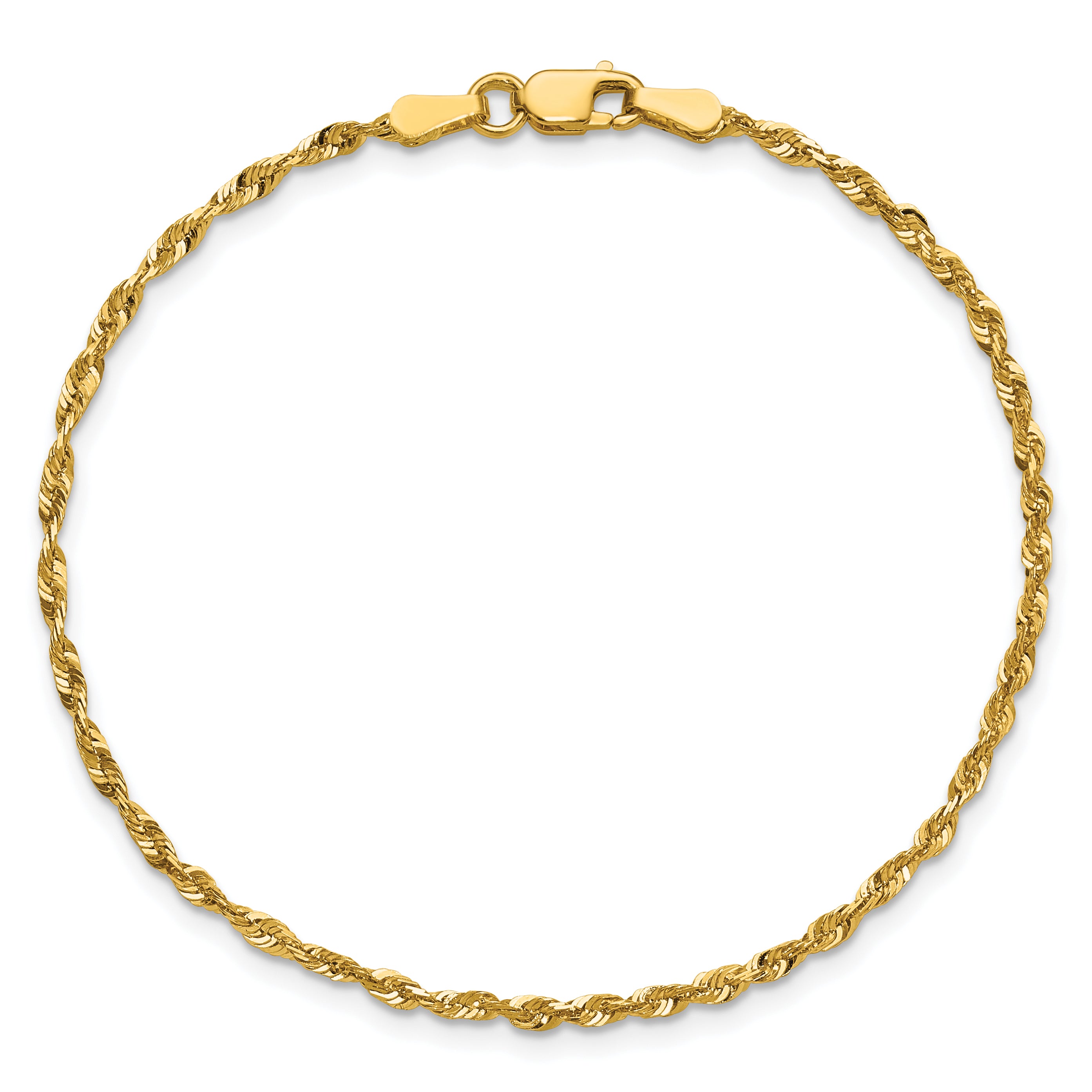 10k 2.0mm Extra-Light D/C Rope Chain Anklet