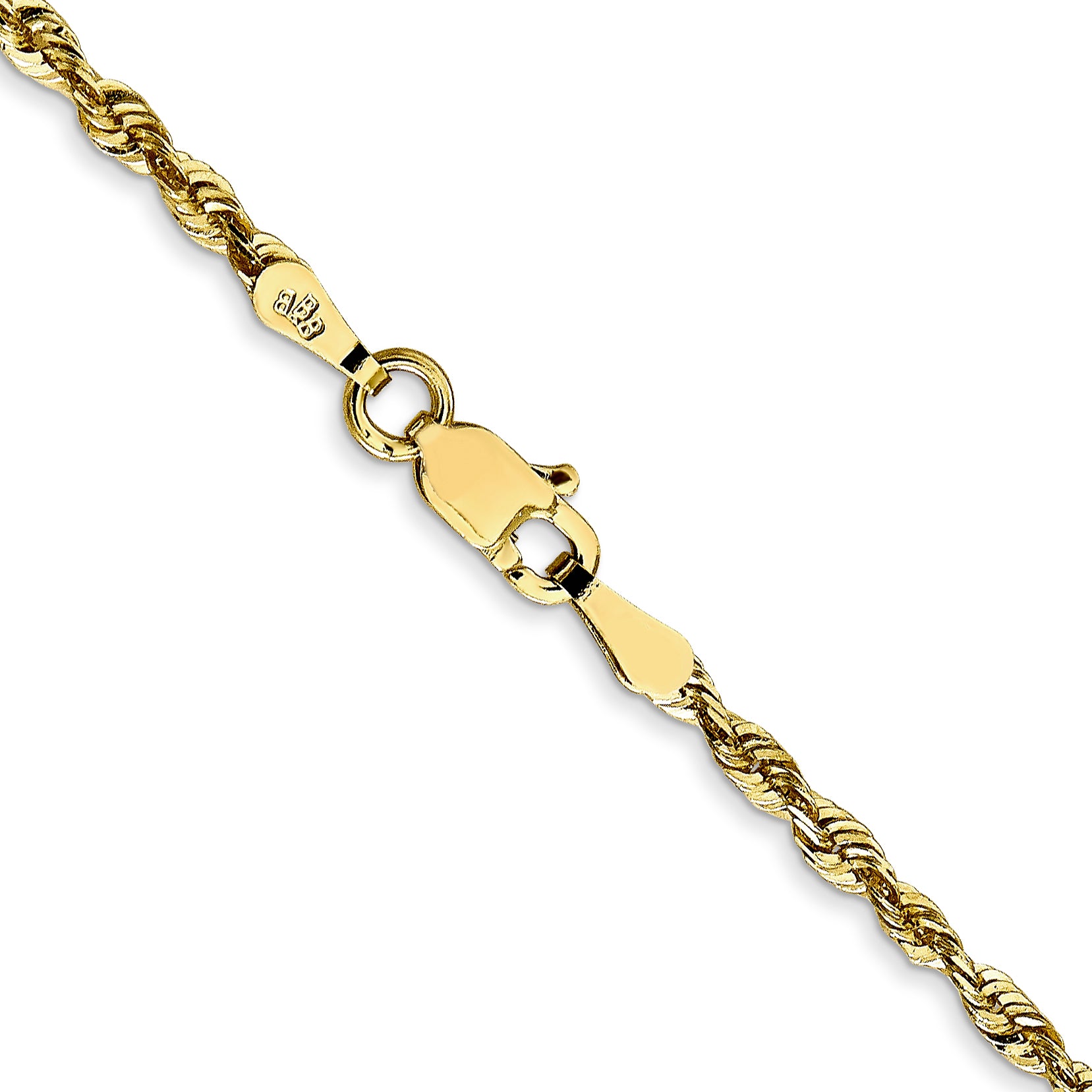 10k 2.25mm Extra-Light Diamond Cut Rope Chain