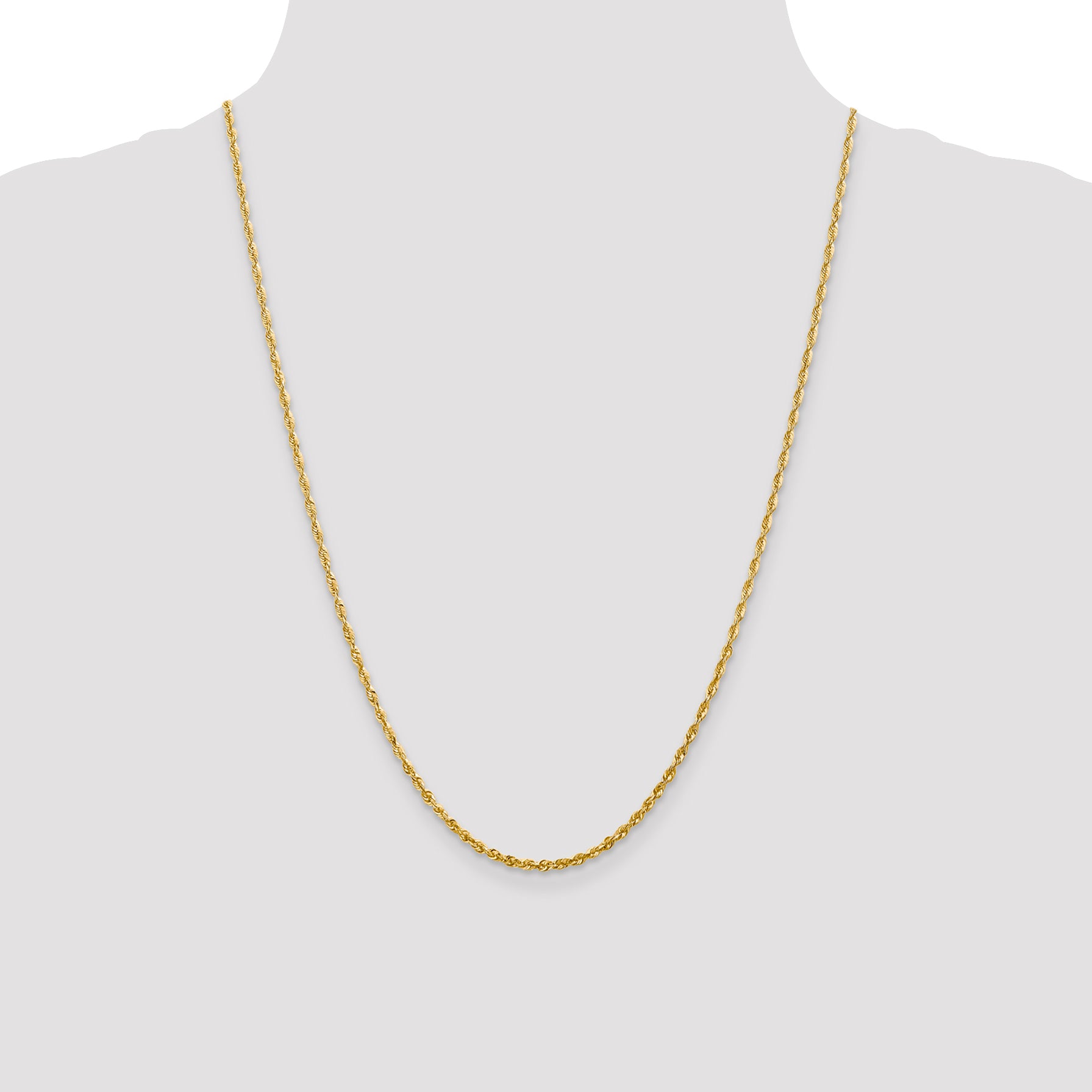 10k 2.25mm Extra-Light Diamond Cut Rope Chain