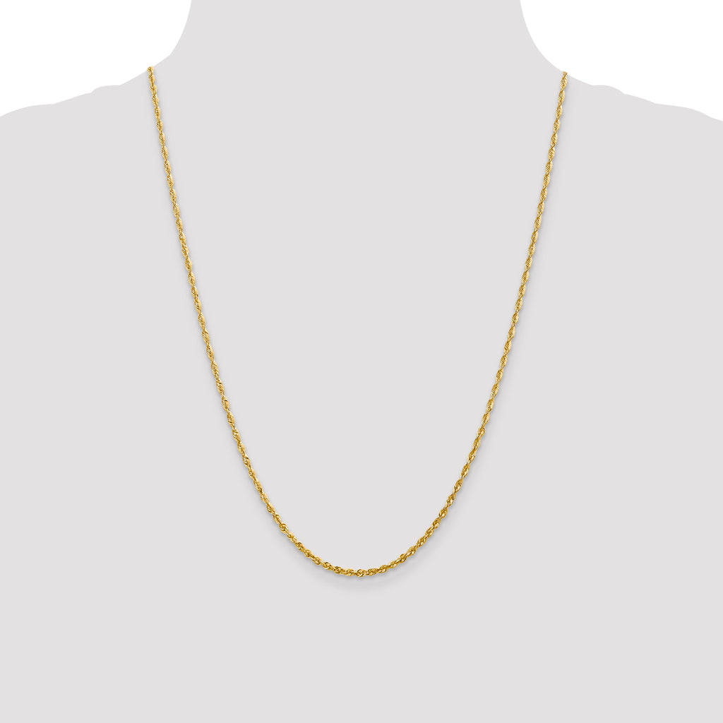 10k 2.25mm Extra-Light Diamond Cut Rope Chain