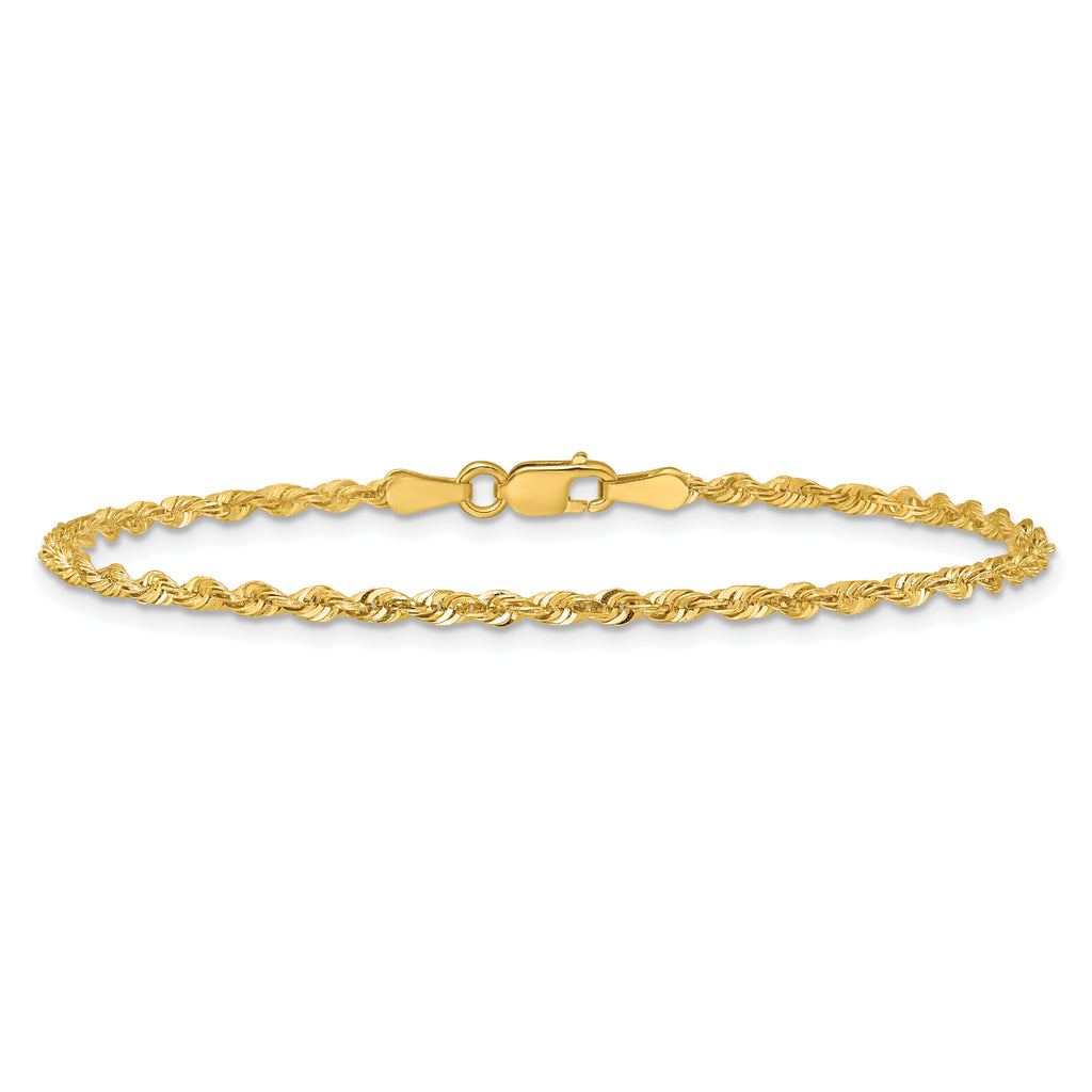 10k 2.25mm Extra-Light D/C Rope Chain Anklet