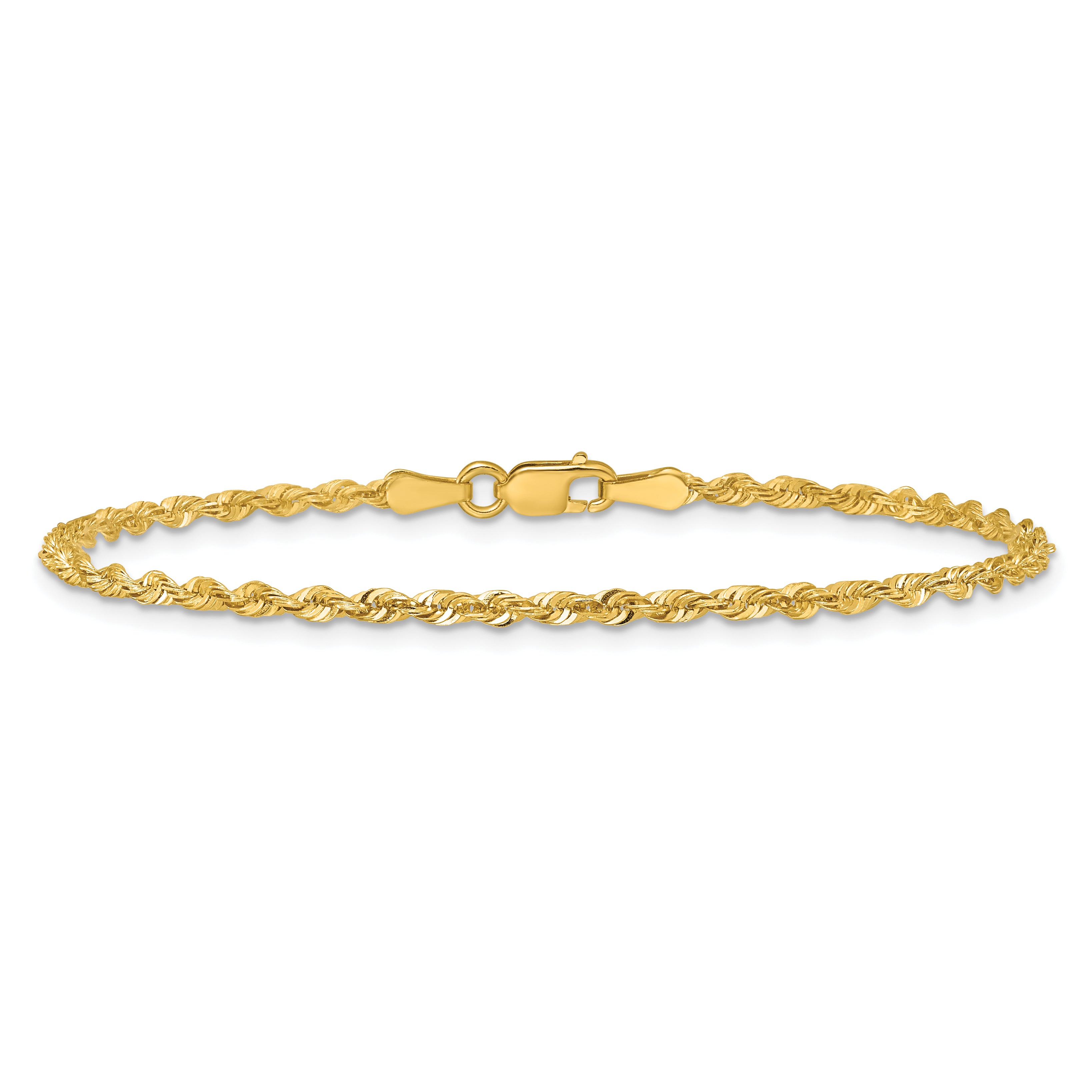 10k 2.25mm Extra-Light D/C Rope Chain Anklet